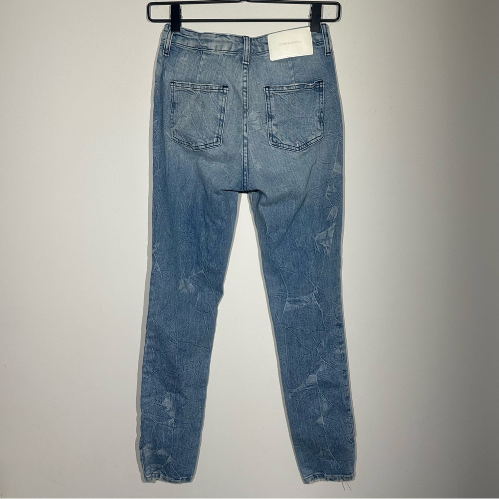 Jonathan Simkhai Designer Womans Distressed Jeans Blue Light Wash Size 25 - Picture 7 of 13